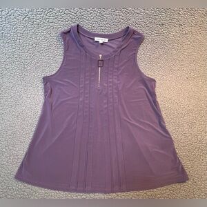 Perseption Concept Sleeveless 1/4 Zip Up Blouse Women’s Size Large Purple